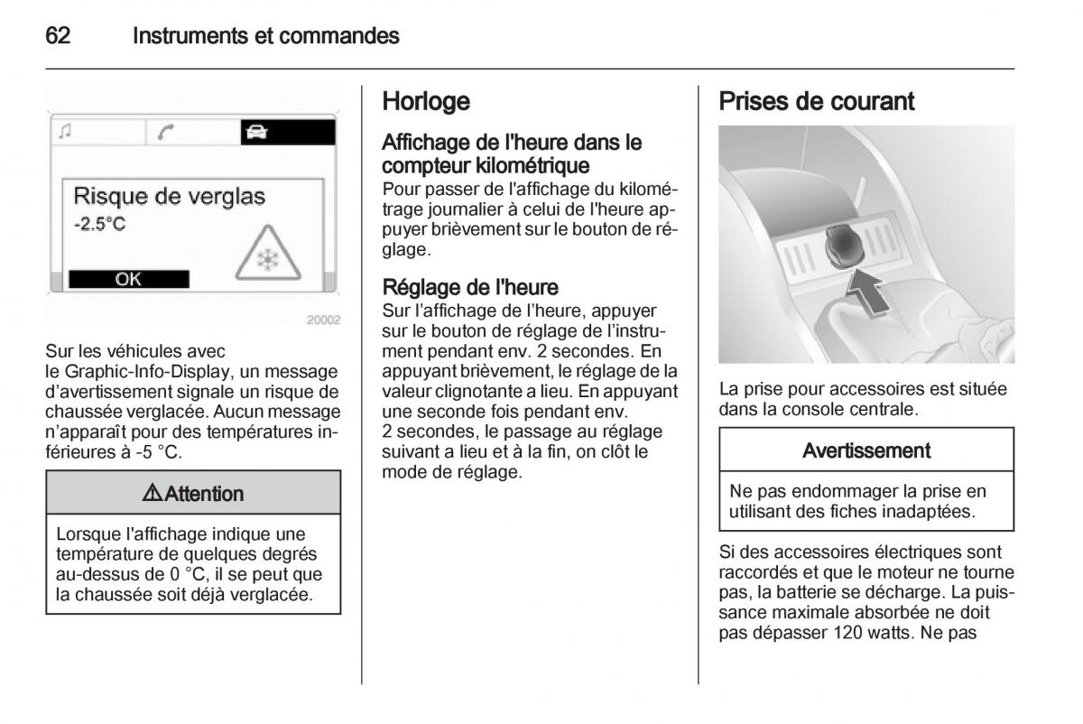 Opel Combo C manuel du proprietaire / page 62