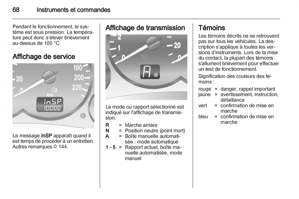 Opel Combo C manuel du proprietaire / page 68