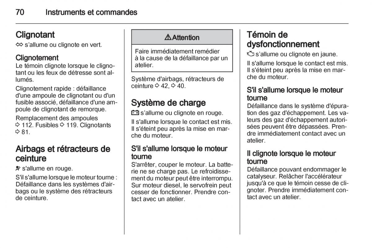 Opel Combo C manuel du proprietaire / page 70