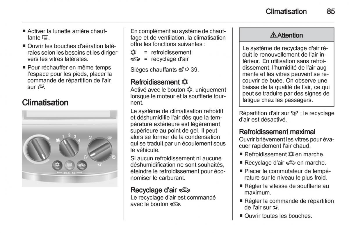 Opel Combo C manuel du proprietaire / page 85