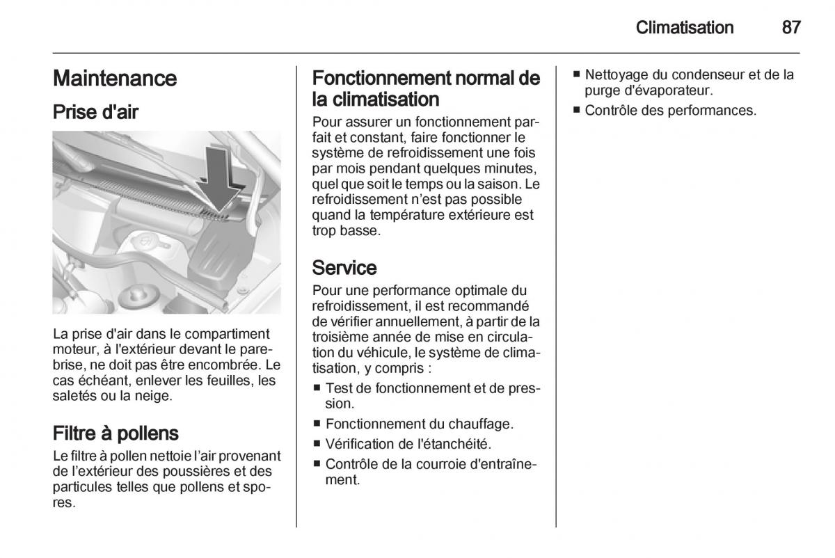 Opel Combo C manuel du proprietaire / page 87