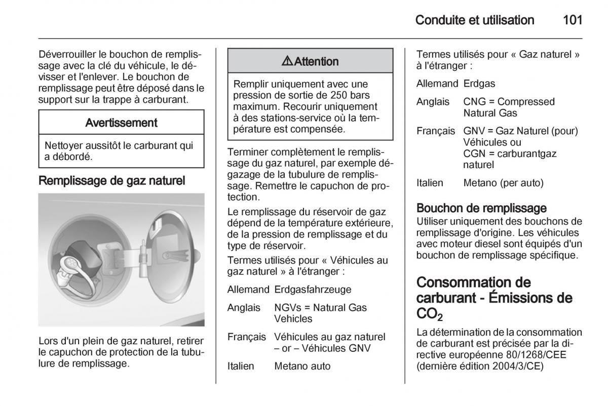 Opel Combo C manuel du proprietaire / page 101