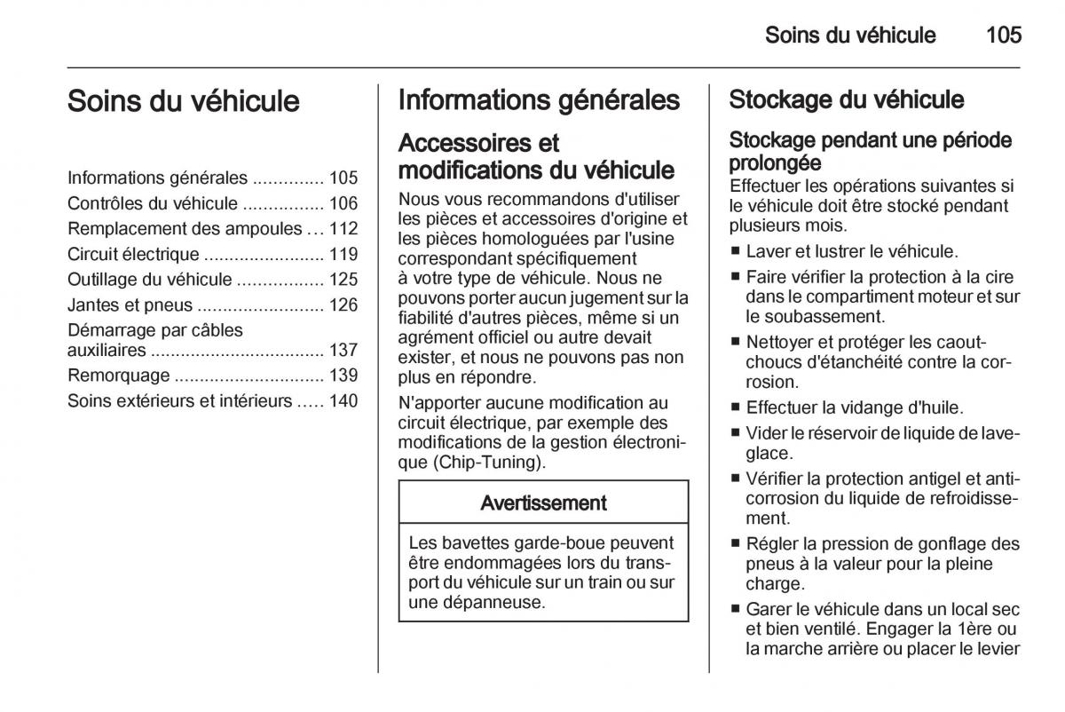 Opel Combo C manuel du proprietaire / page 105