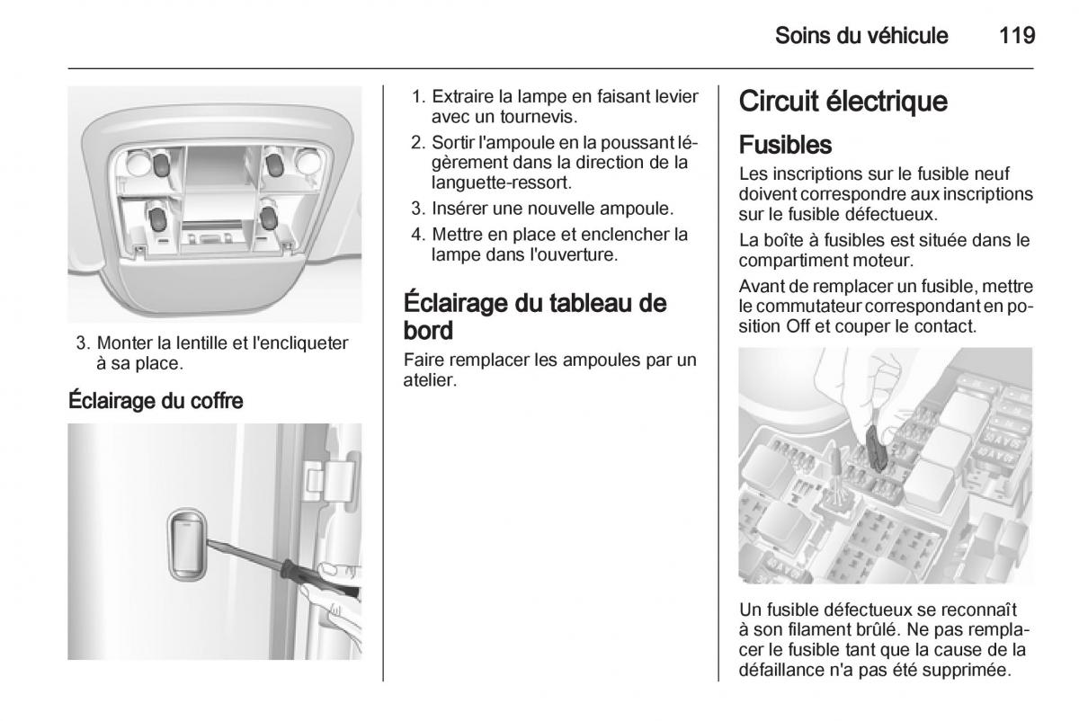 Opel Combo C manuel du proprietaire / page 119