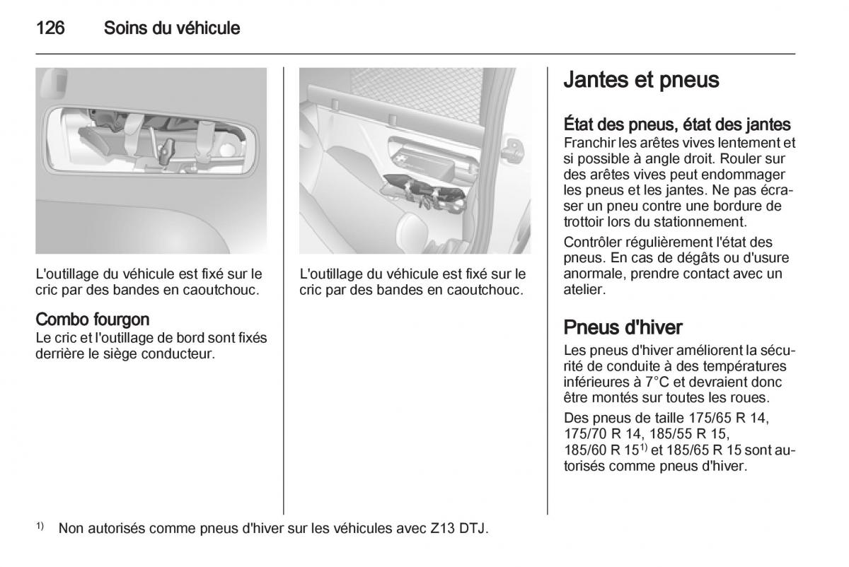 Opel Combo C manuel du proprietaire / page 126