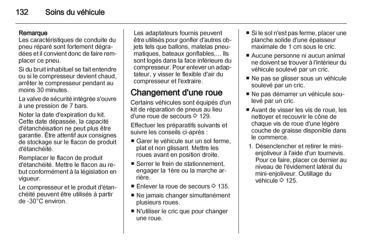 Opel Combo C manuel du proprietaire / page 132