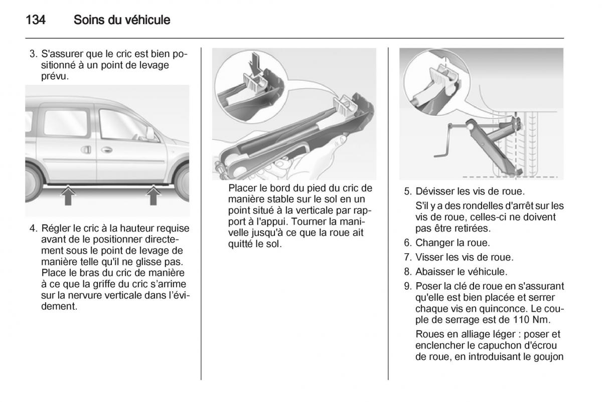 Opel Combo C manuel du proprietaire / page 134