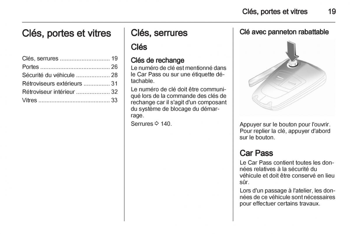 Opel Combo C manuel du proprietaire / page 19