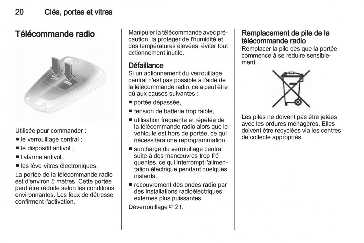 Opel Combo C manuel du proprietaire / page 20