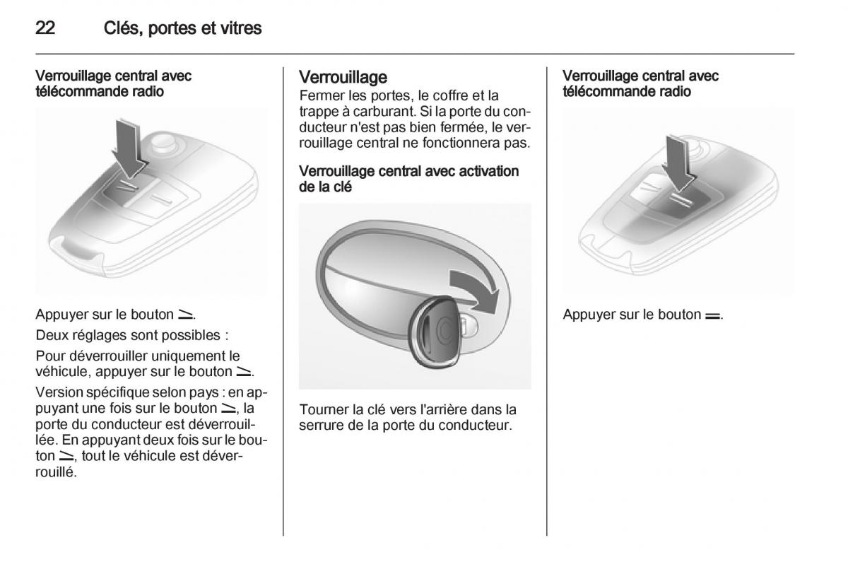 Opel Combo C manuel du proprietaire / page 22