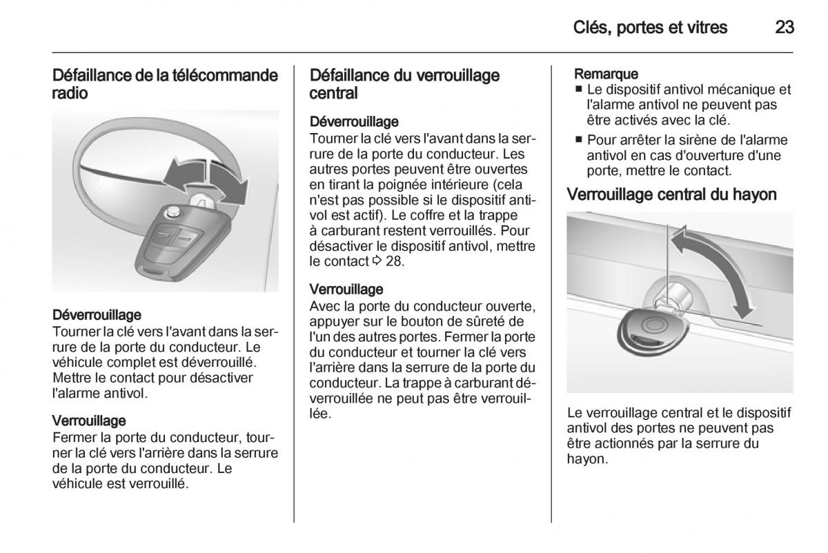 Opel Combo C manuel du proprietaire / page 23