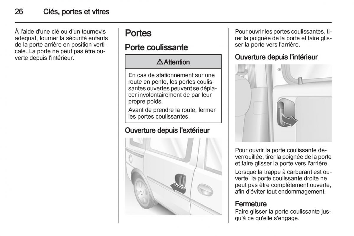 Opel Combo C manuel du proprietaire / page 26