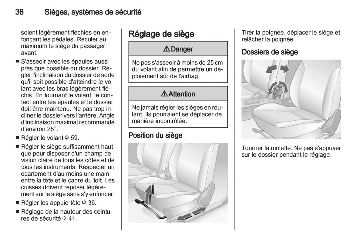 Opel Combo C manuel du proprietaire / page 38