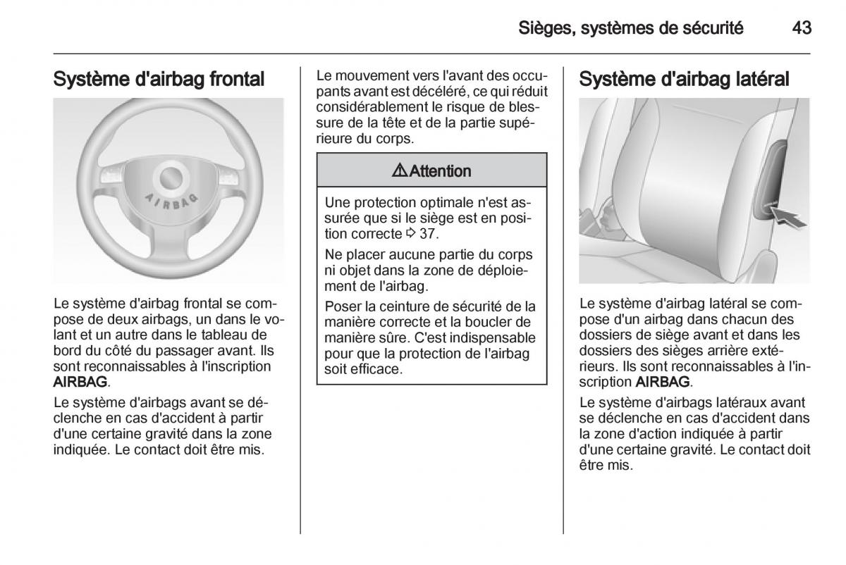 Opel Combo C manuel du proprietaire / page 43