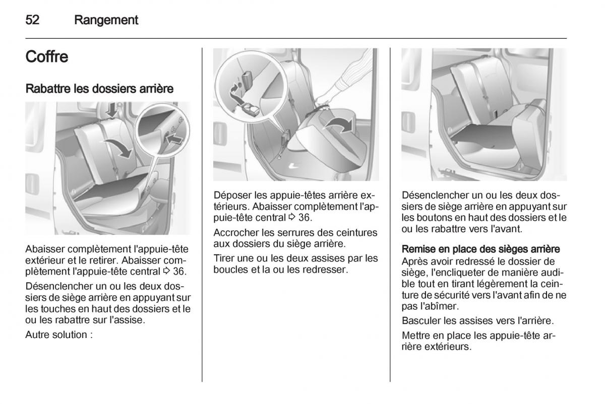 Opel Combo C manuel du proprietaire / page 52