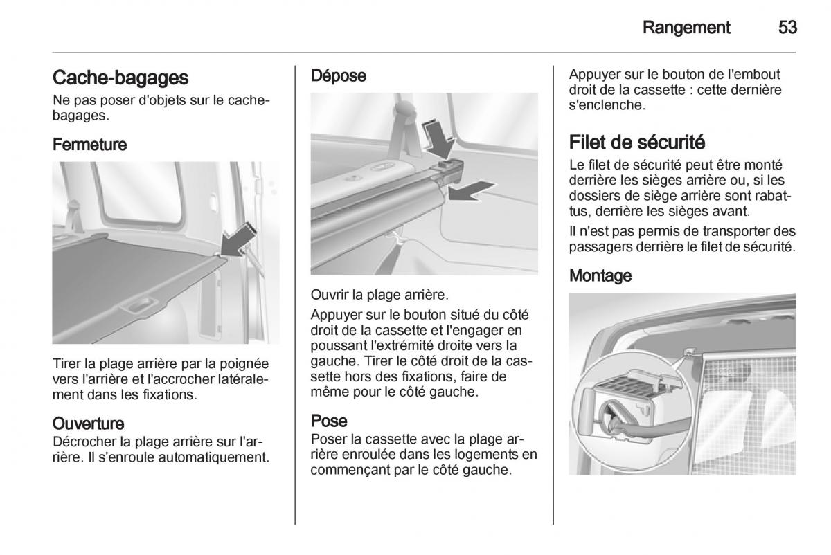 Opel Combo C manuel du proprietaire / page 53