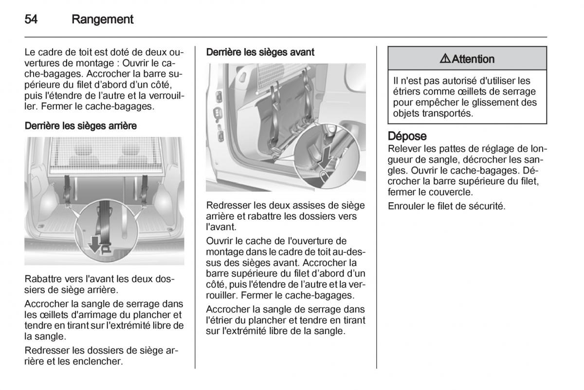 Opel Combo C manuel du proprietaire / page 54