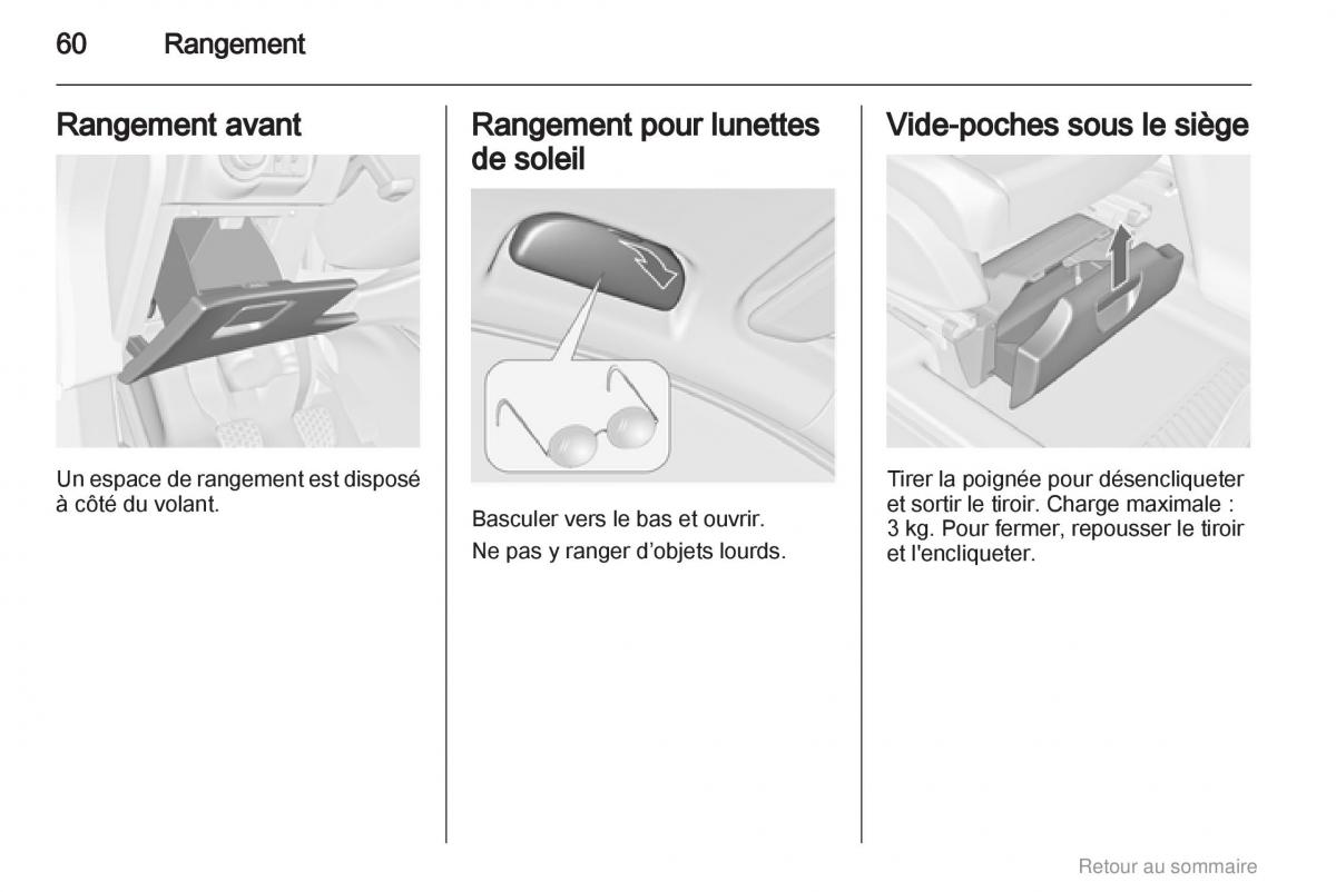 Opel Meriva B manuel du proprietaire / page 60