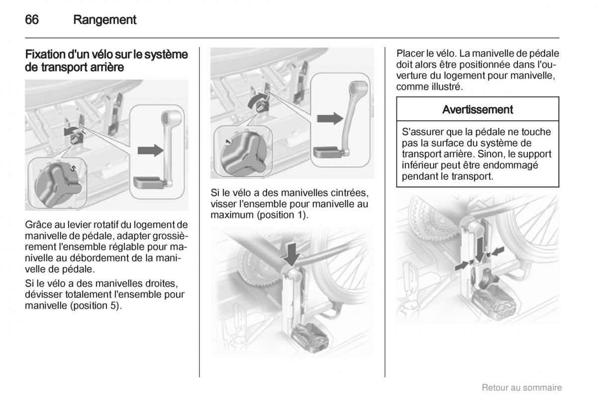 Opel Meriva B manuel du proprietaire / page 66