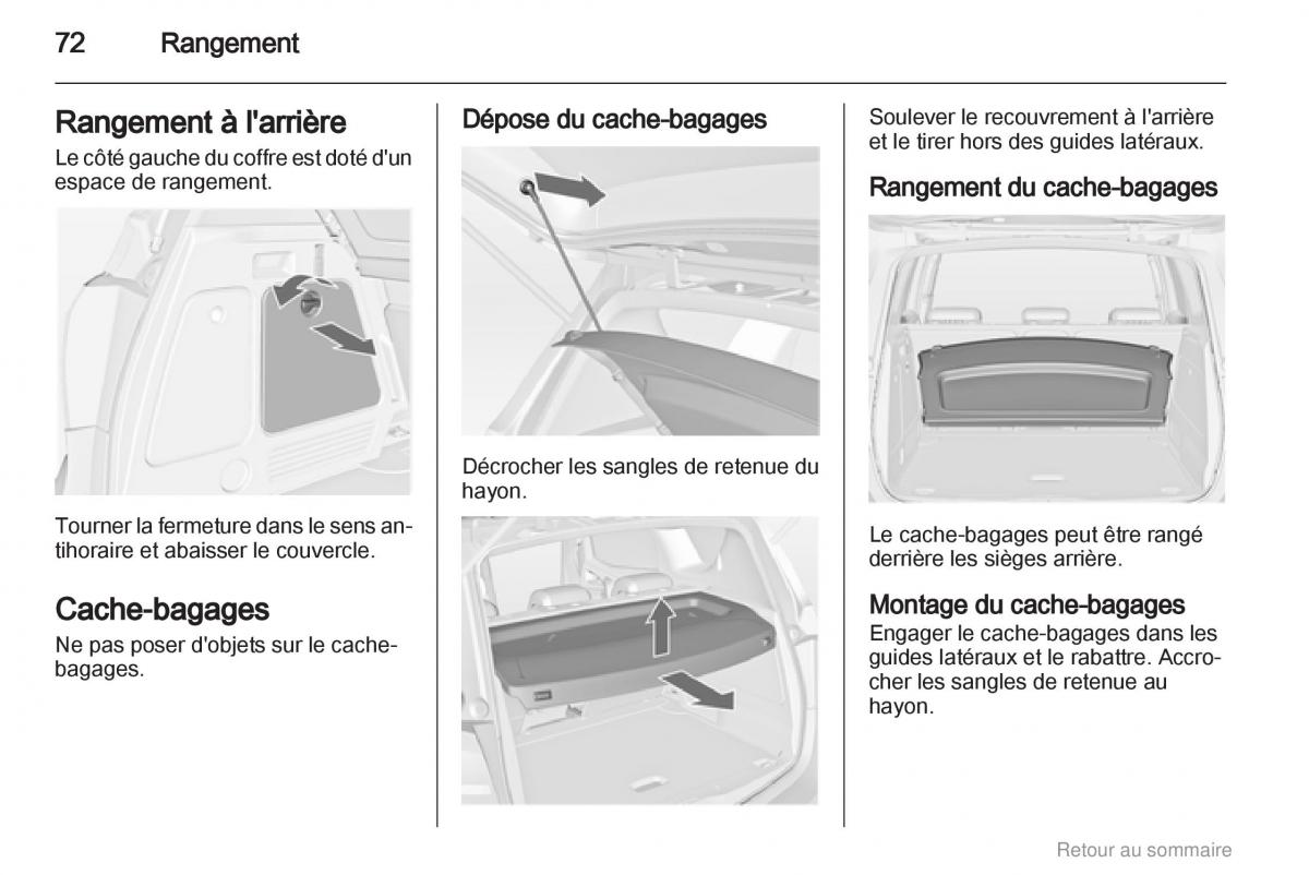 Opel Meriva B manuel du proprietaire / page 72