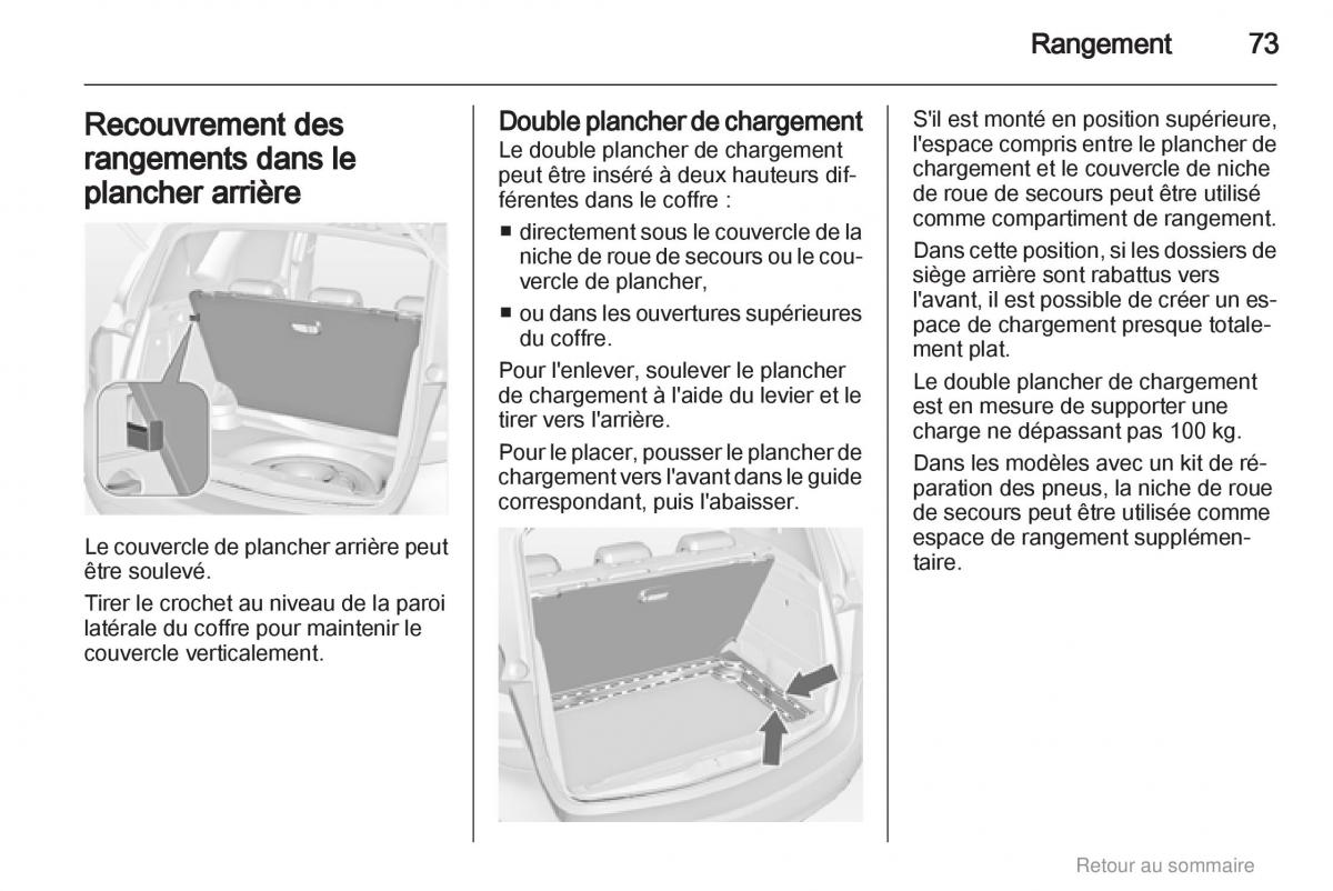 Opel Meriva B manuel du proprietaire / page 73