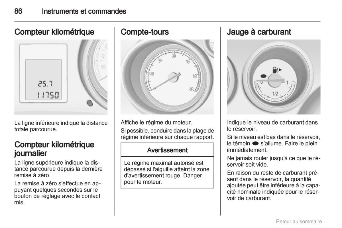 Opel Meriva B manuel du proprietaire / page 86