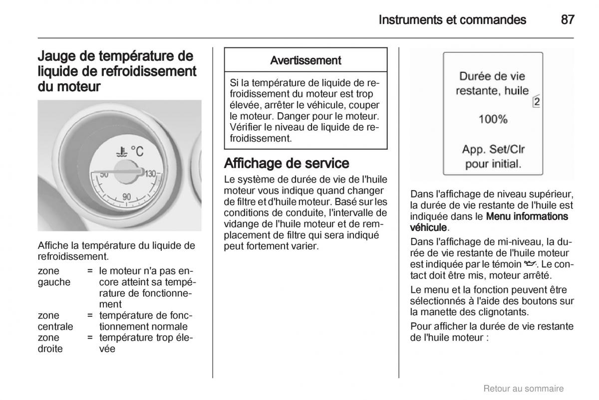 Opel Meriva B manuel du proprietaire / page 87