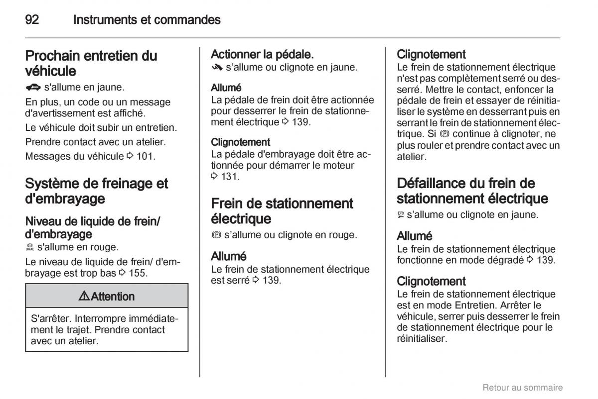 Opel Meriva B manuel du proprietaire / page 92