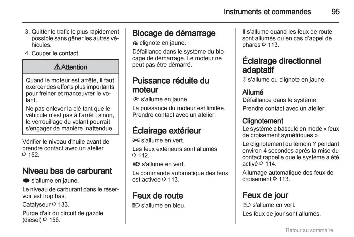 Opel Meriva B manuel du proprietaire / page 95
