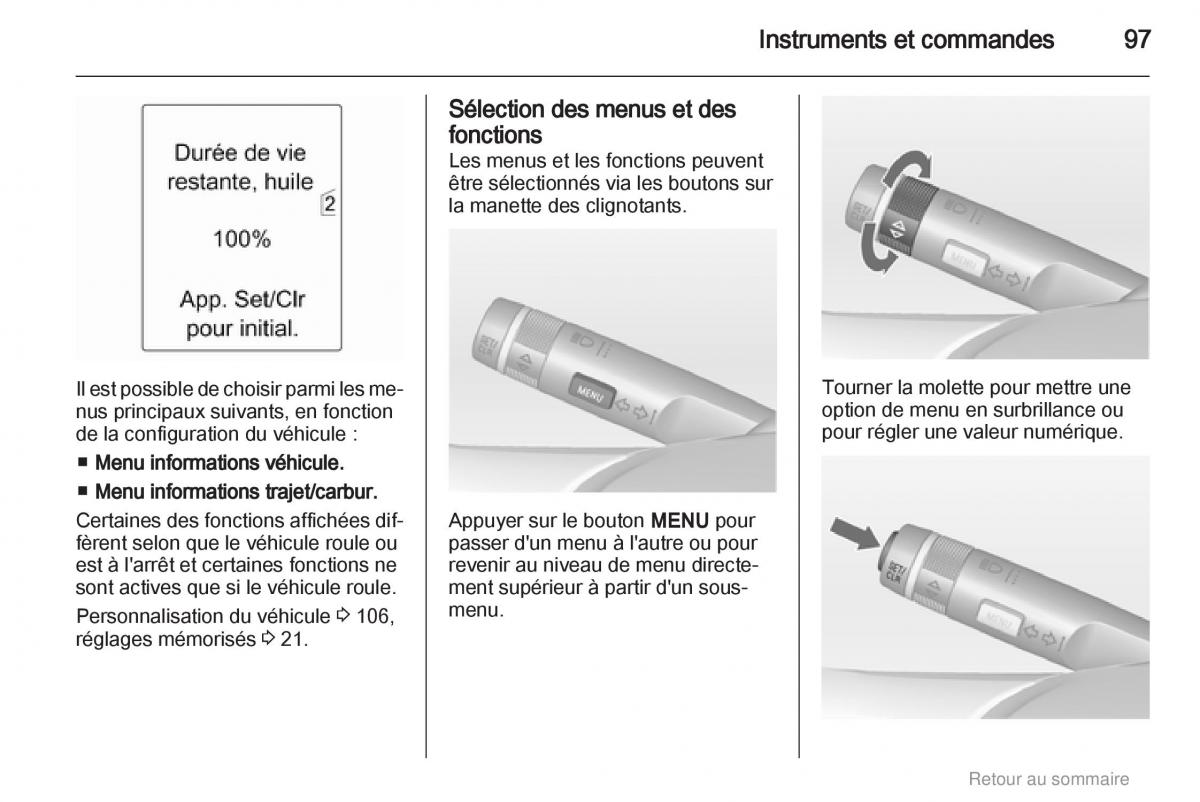 Opel Meriva B manuel du proprietaire / page 97