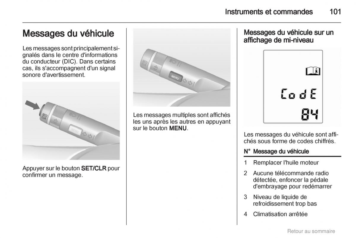 Opel Meriva B manuel du proprietaire / page 101