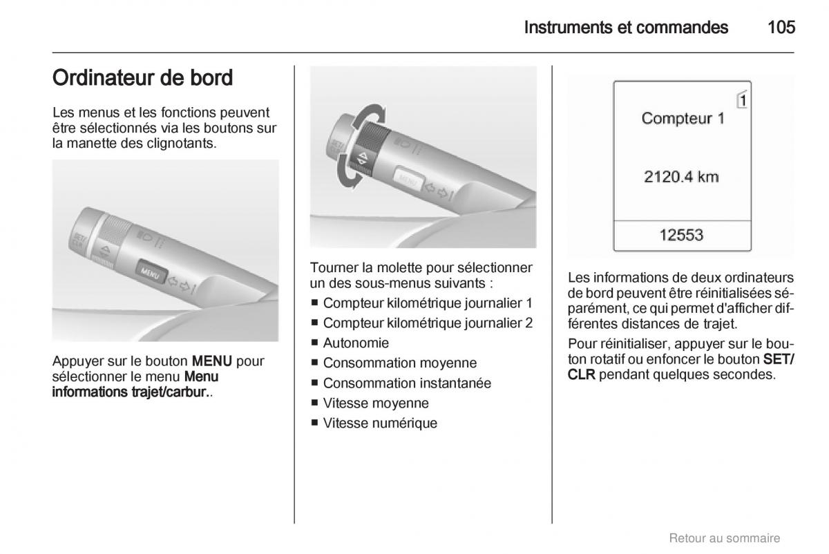 Opel Meriva B manuel du proprietaire / page 105