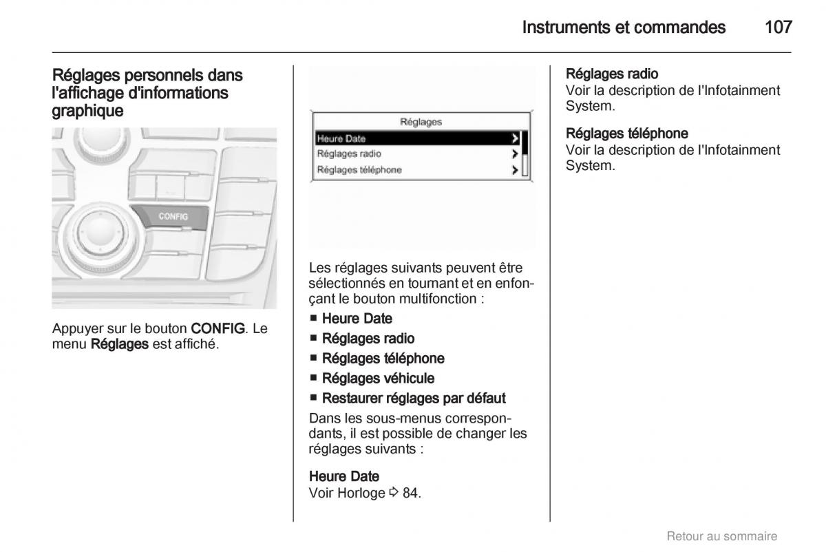 Opel Meriva B manuel du proprietaire / page 107