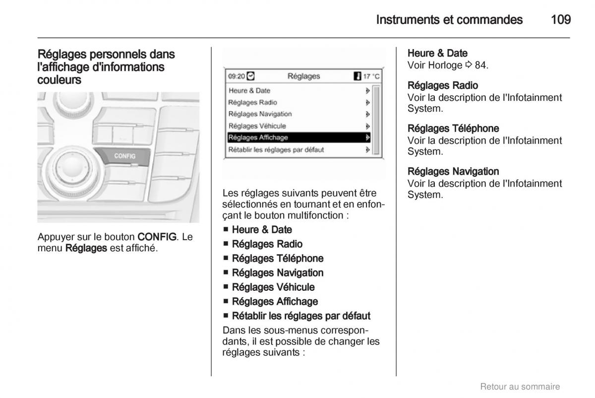 Opel Meriva B manuel du proprietaire / page 109