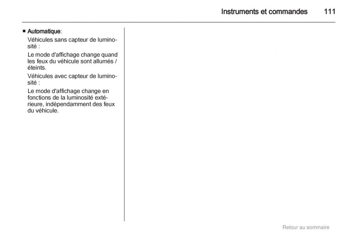 Opel Meriva B manuel du proprietaire / page 111