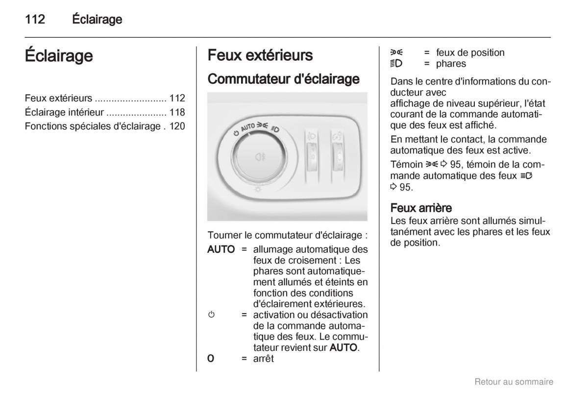 Opel Meriva B manuel du proprietaire / page 112