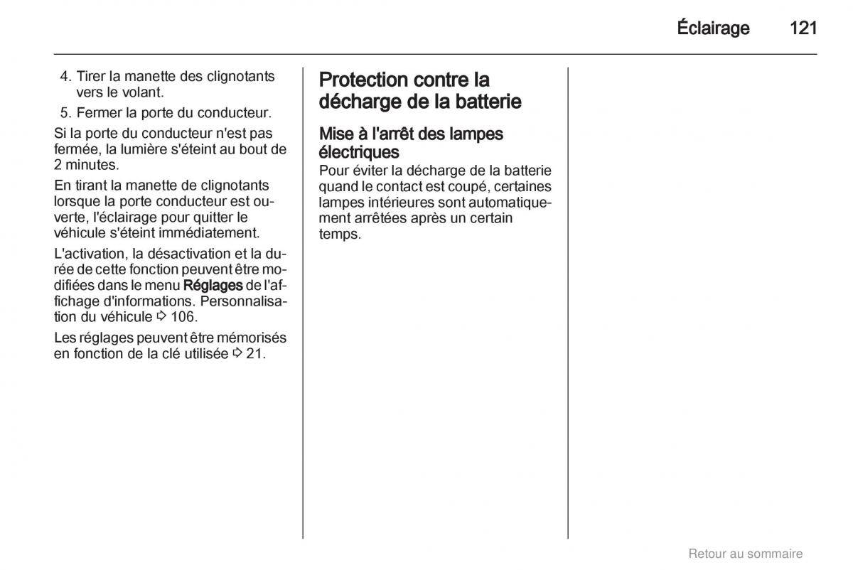 Opel Meriva B manuel du proprietaire / page 121