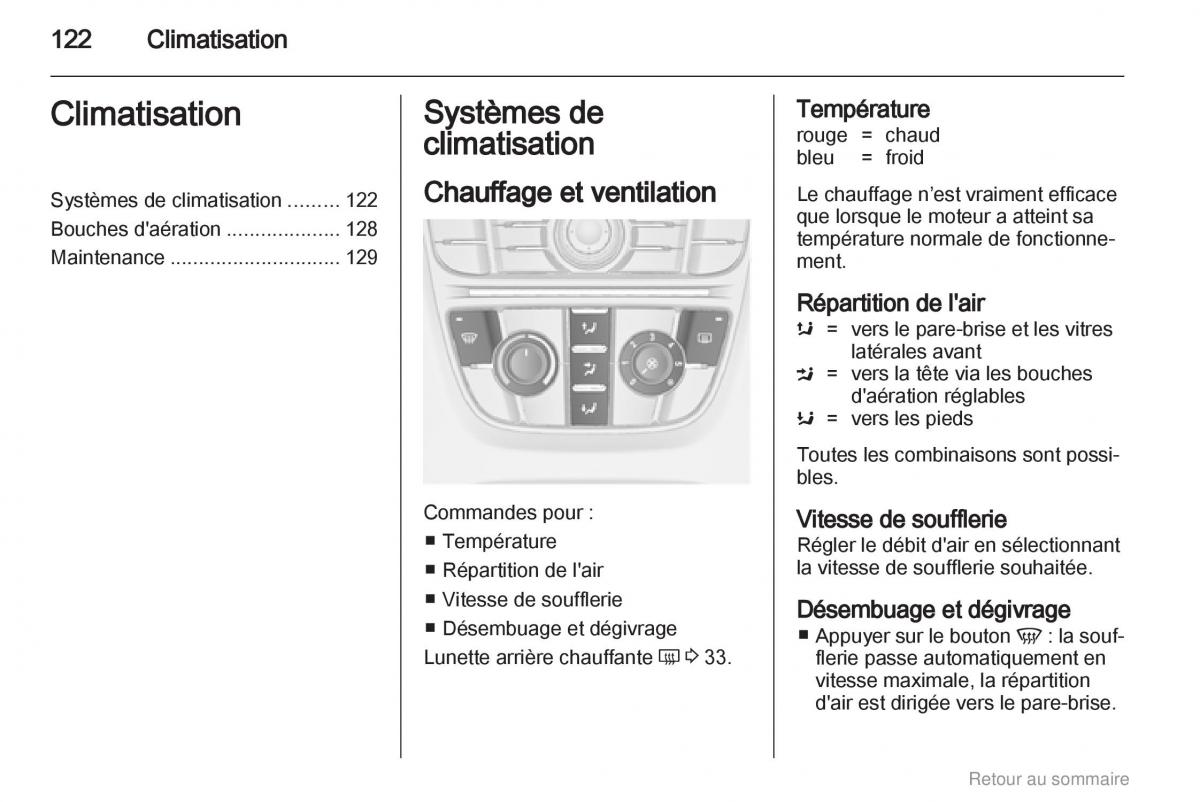 Opel Meriva B manuel du proprietaire / page 122