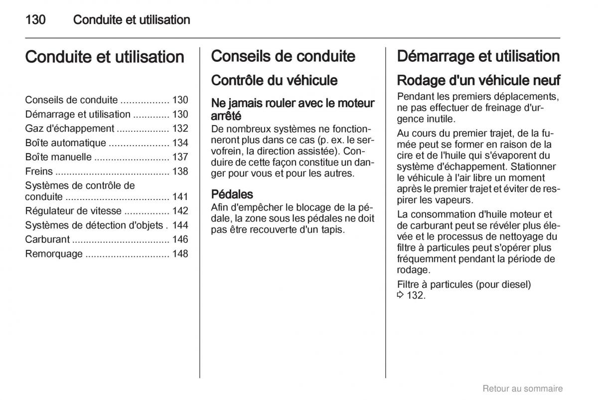 Opel Meriva B manuel du proprietaire / page 130