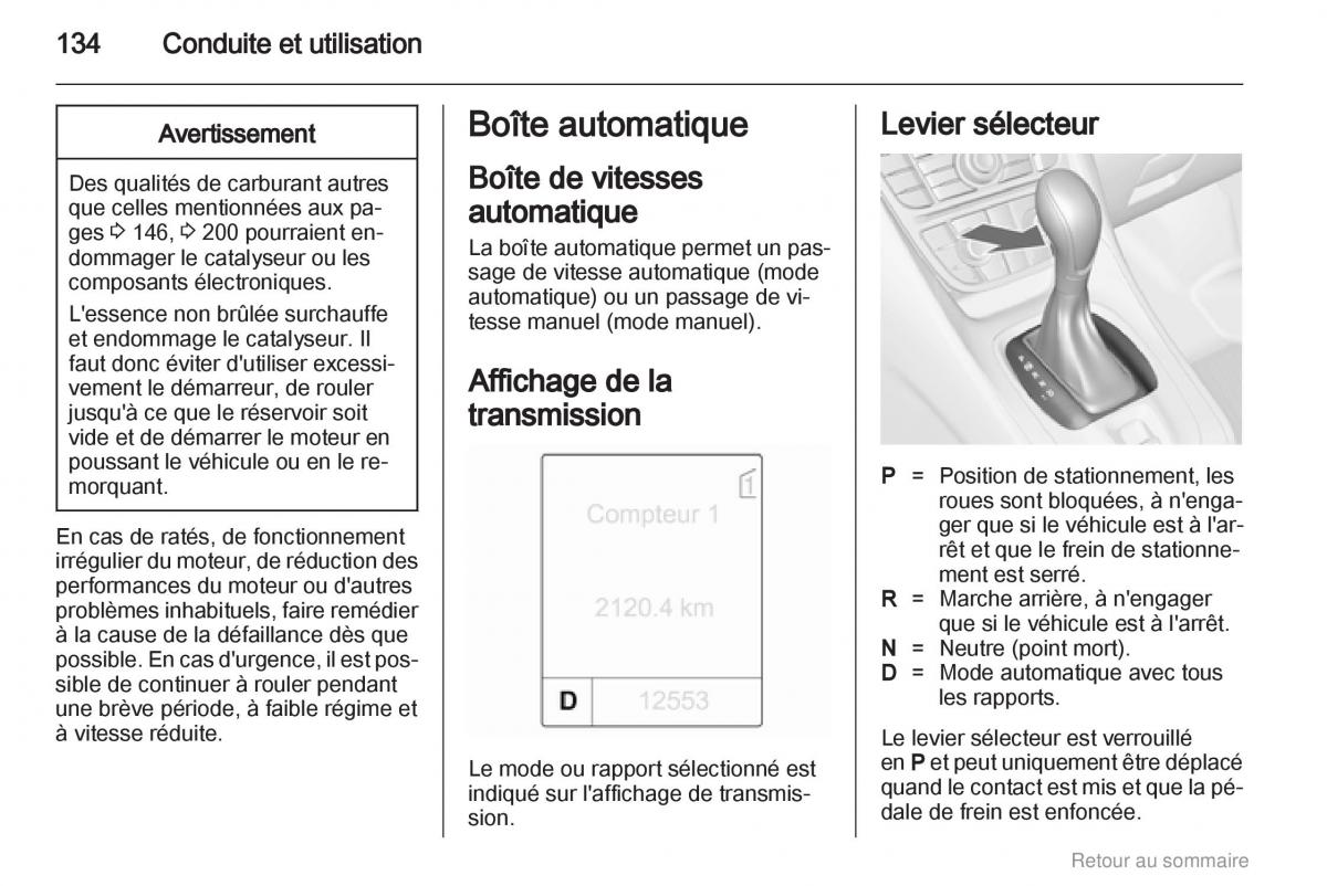 Opel Meriva B manuel du proprietaire / page 134