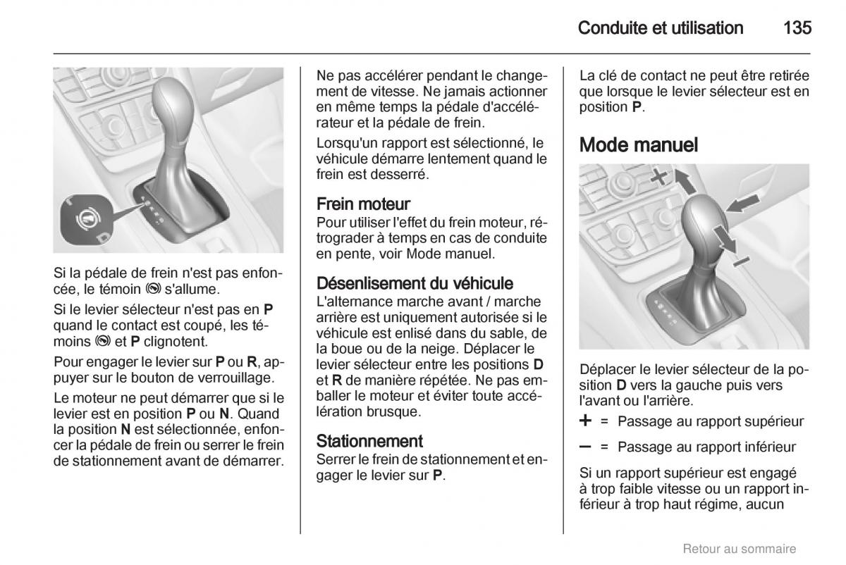 Opel Meriva B manuel du proprietaire / page 135