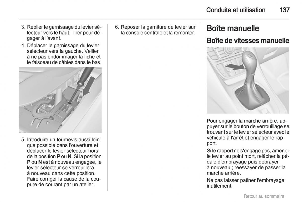 Opel Meriva B manuel du proprietaire / page 137