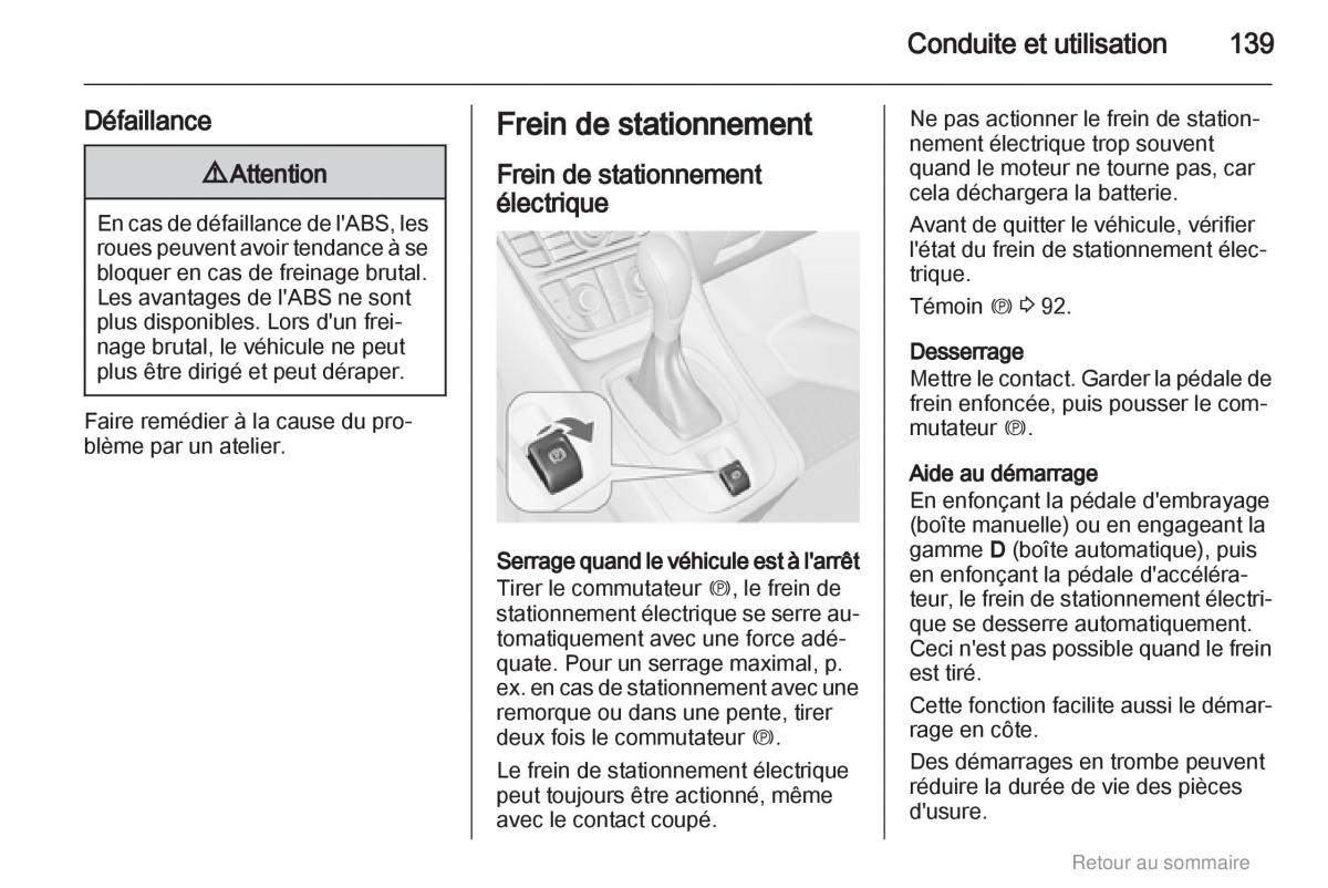 Opel Meriva B manuel du proprietaire / page 139