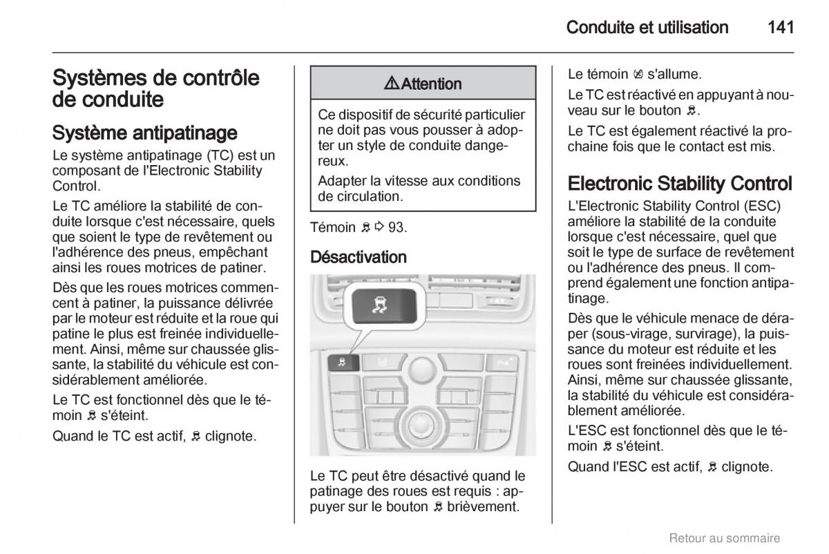 Opel Meriva B manuel du proprietaire / page 141