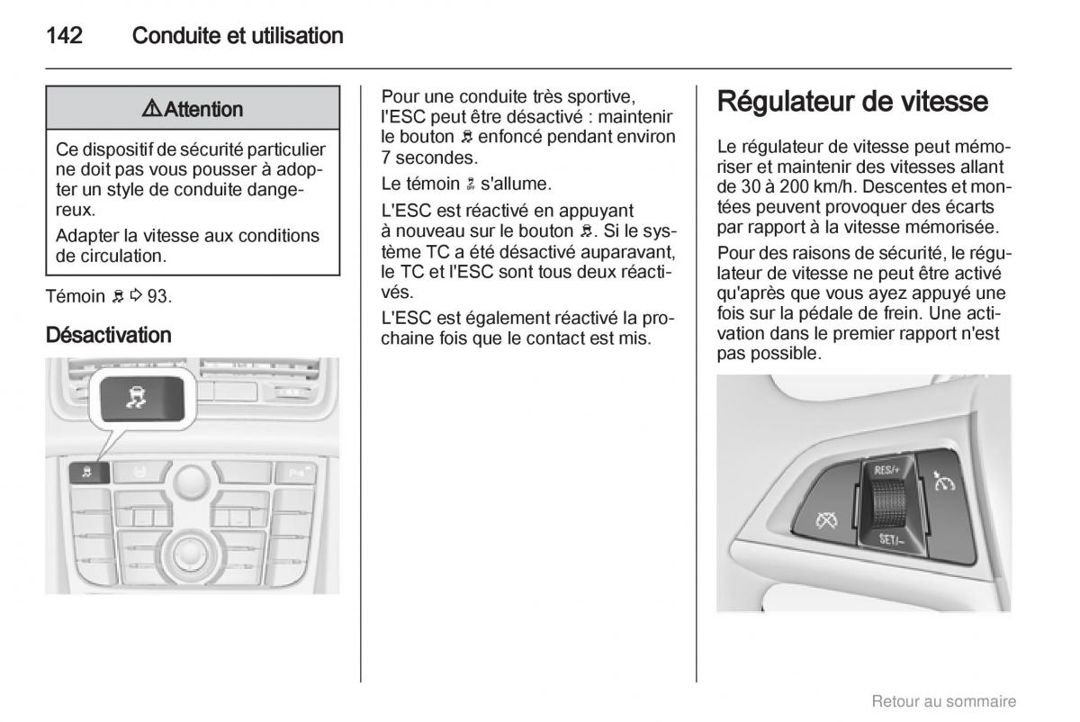 Opel Meriva B manuel du proprietaire / page 142