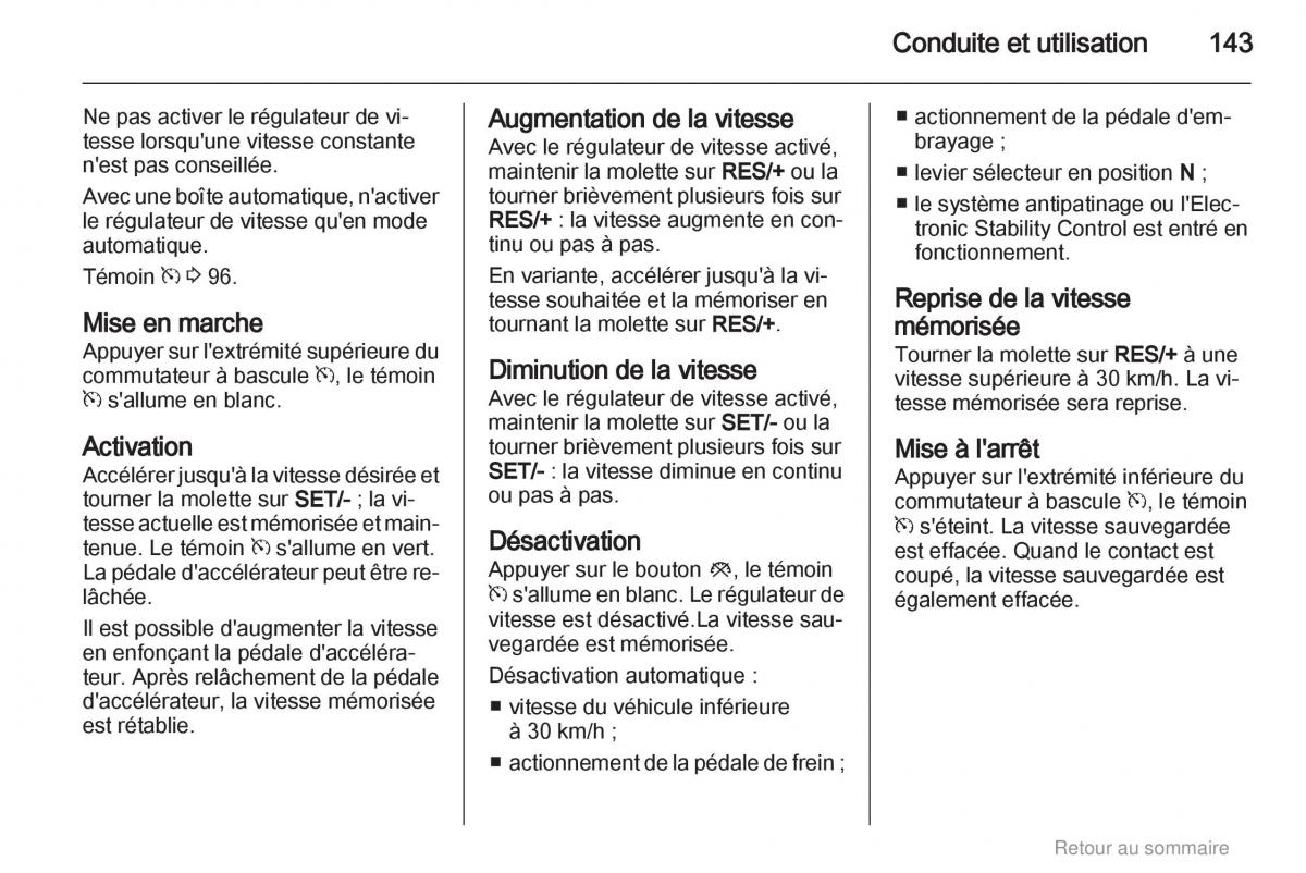 Opel Meriva B manuel du proprietaire / page 143