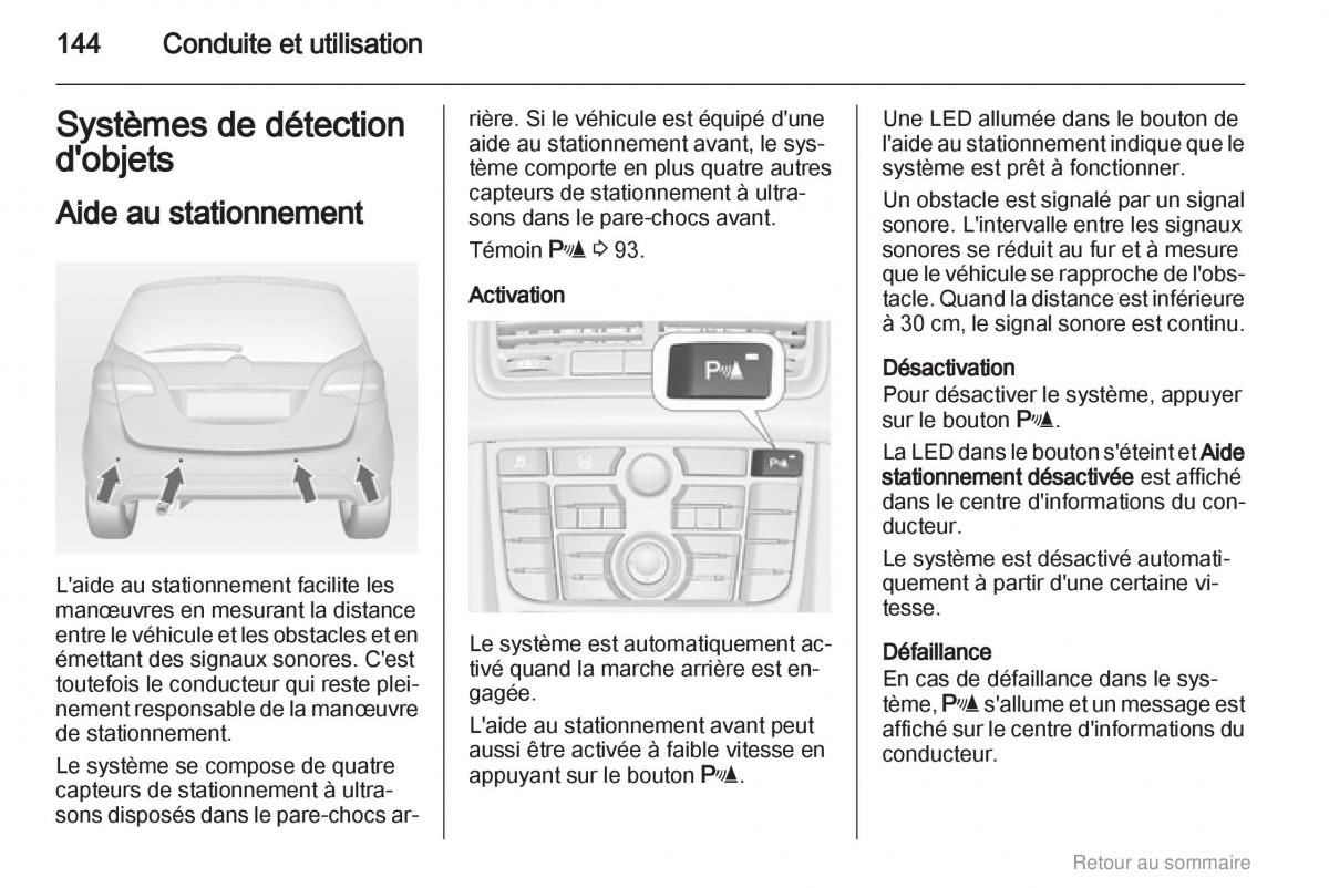 Opel Meriva B manuel du proprietaire / page 144