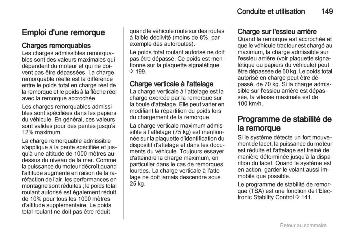 Opel Meriva B manuel du proprietaire / page 149