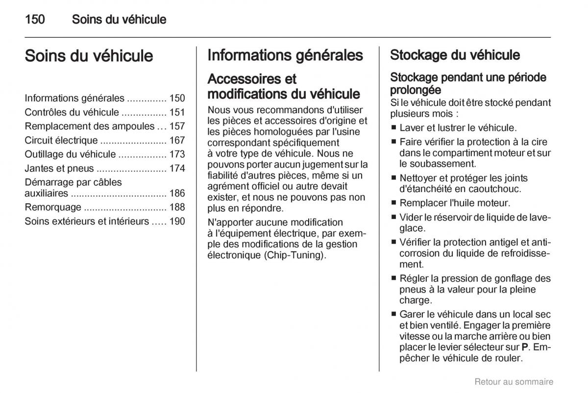 Opel Meriva B manuel du proprietaire / page 150