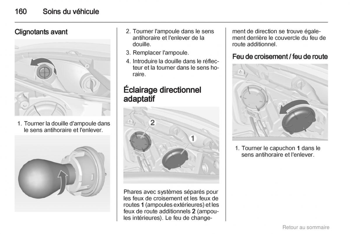 Opel Meriva B manuel du proprietaire / page 160